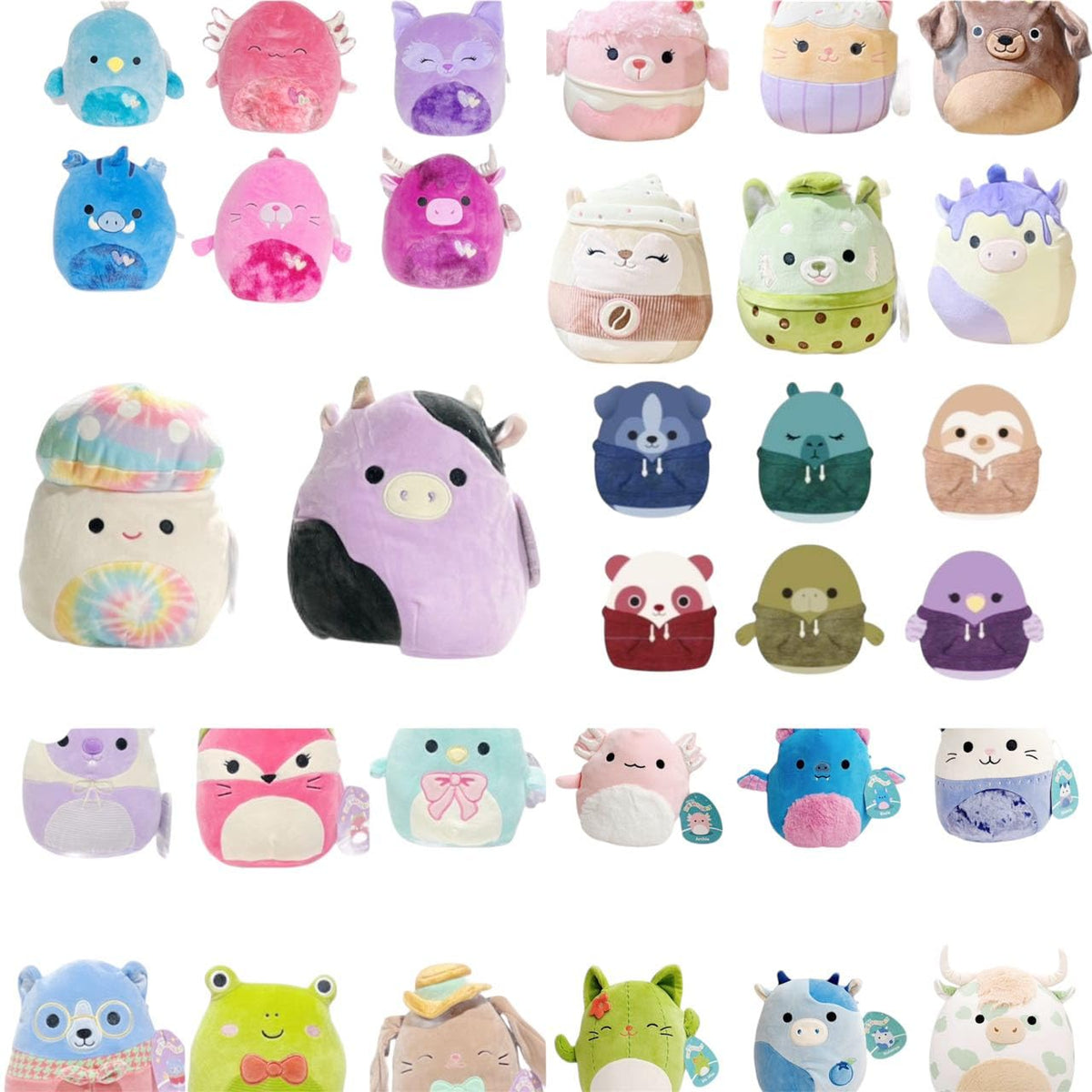 Squishmallows Official Kellytoy 8" Plush Mystery Pack - Styles Will Vary that Includes Three 8" Plush and One Squooshems