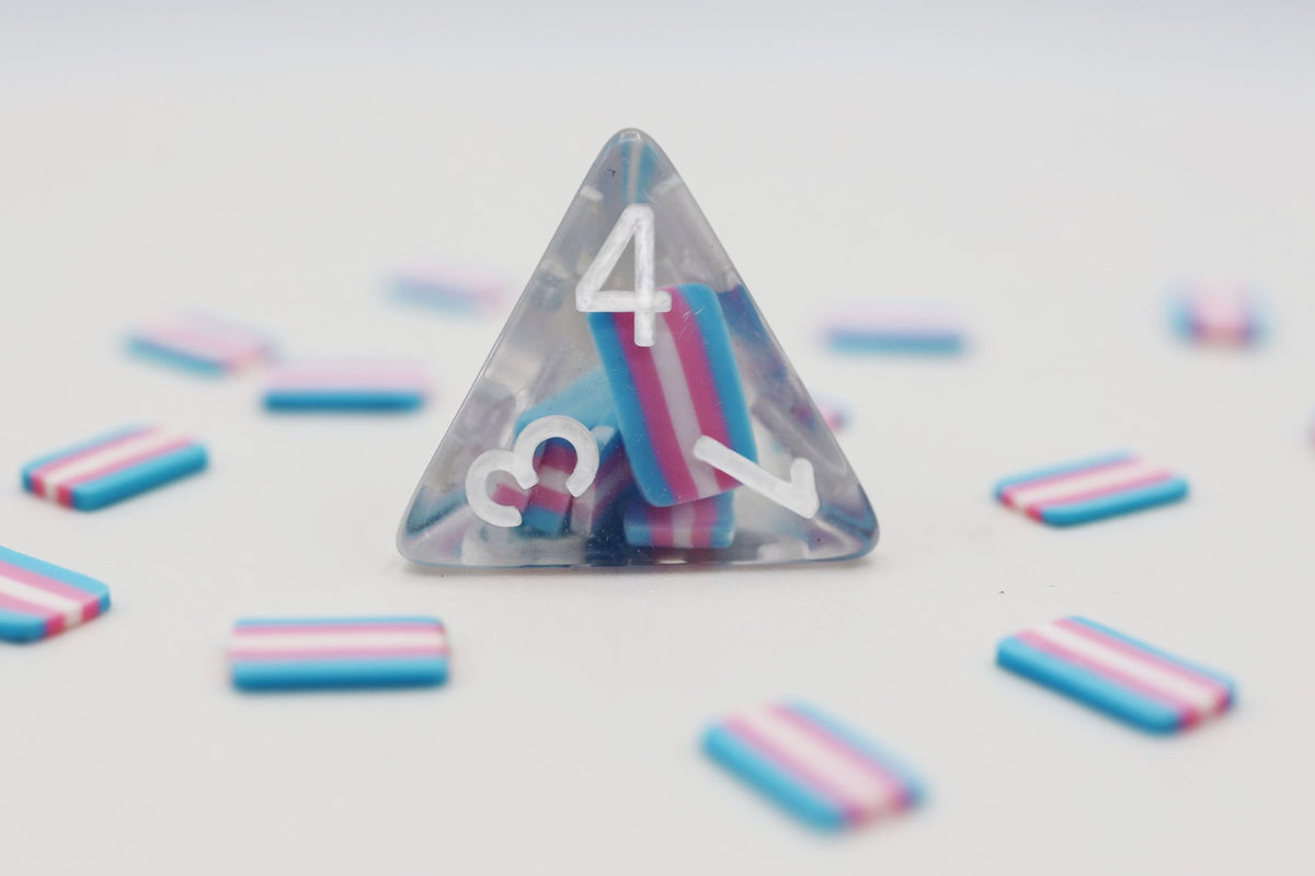 Transgender Flag RPG Dice Set