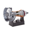 ENGINEDIY Jet Aircraft Turbofan Turbojet Engine Model 3D Printed Functional Turbofan Aero Aircraft Engine DIY Assembly Model Tabletop Engine