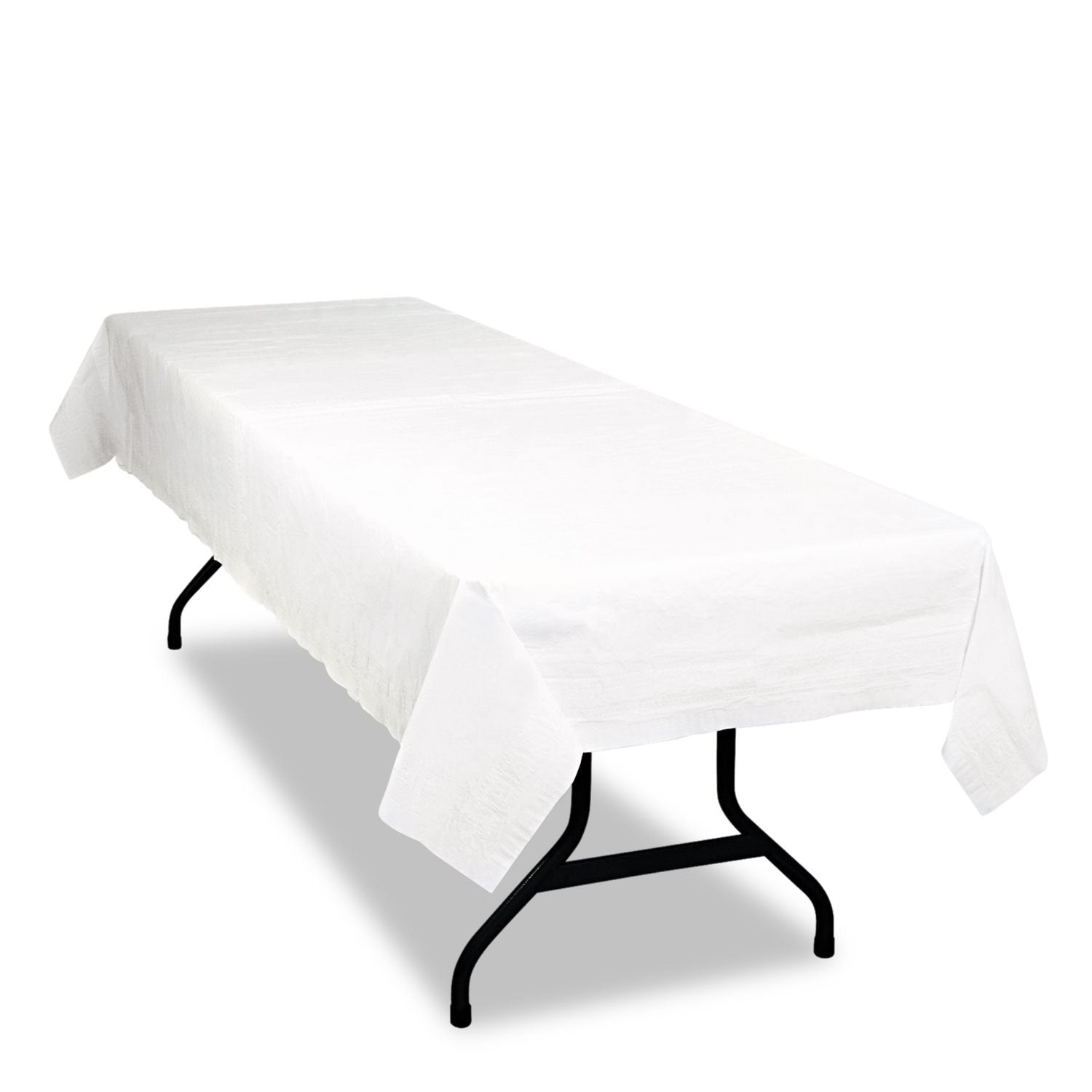 Tablemate, TBLPT549WH, Table Set Poly Tissue Table Cover, 6 / Pack, White, "108" x 54"