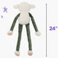 Patchwork Pet: Muttley Series - Lily Lamb - 24" Plush Dog Toy, Floppy Limbs Green-White Animal, Squeakers, Reinforced Fabric, Carry-Snuggle-Chew-Play