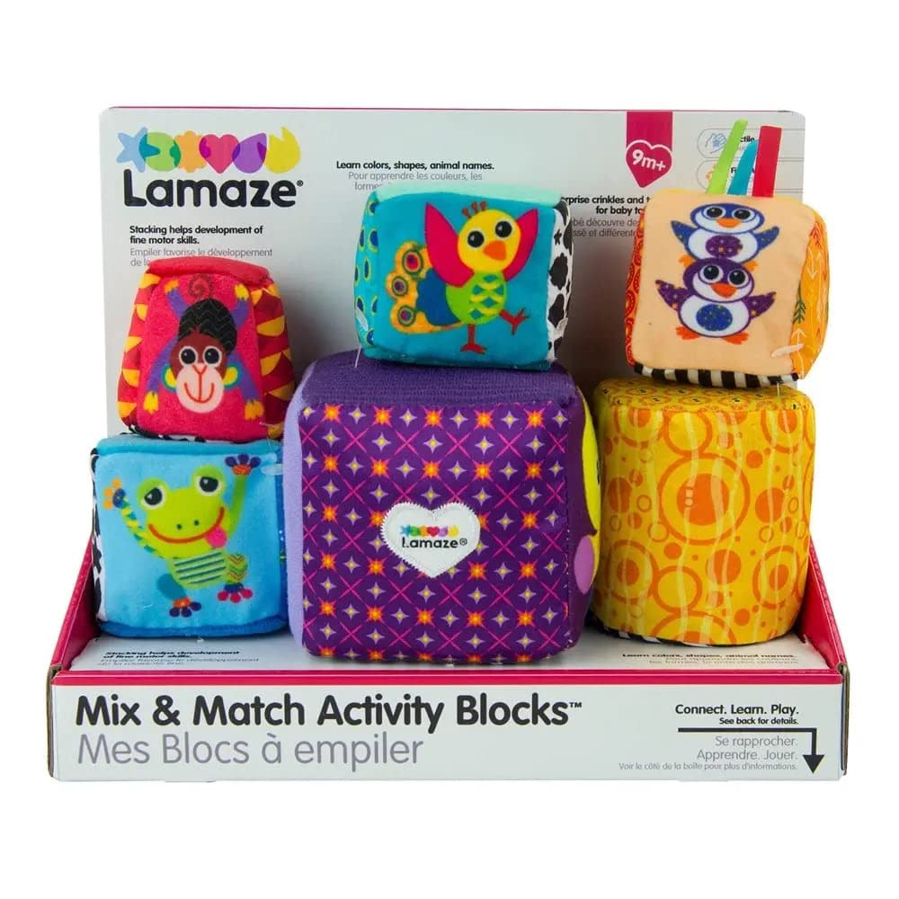LAMAZE Mix & Match Activity Toy Blocks, Multi