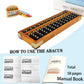 Vintage Style Wooden Abacus Soroban 13 Column(10.7 in) Math Professional Abacus for Adults Kids with Guide Handbook and Reset Button, Anti-Skid Rubber