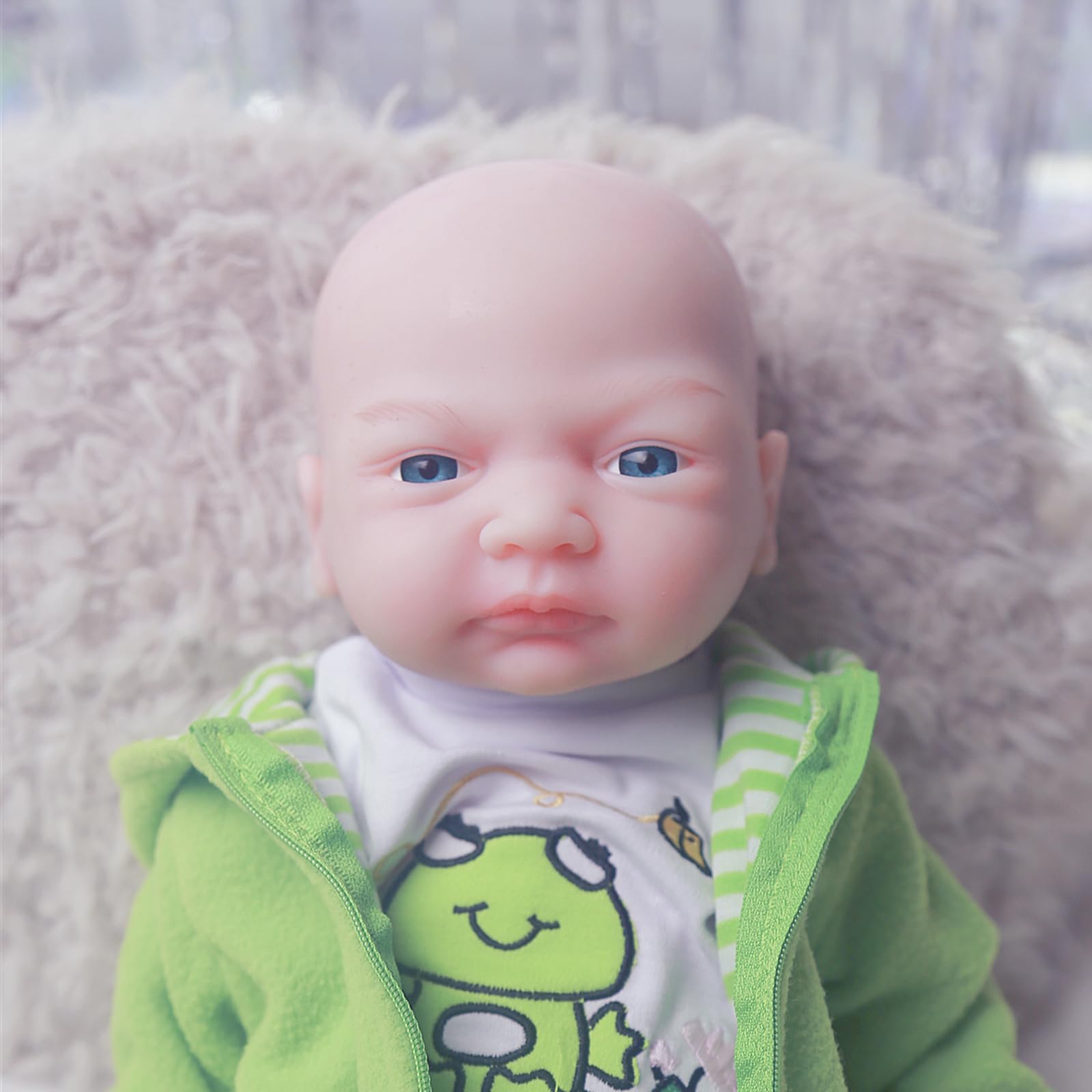 AISITE Full Silicone Baby Doll Girl - 18 Inch Realistic Platinum Silicone Reborn Baby Doll for Christmas and Birthday Gift (18 inch Girl Painted A)