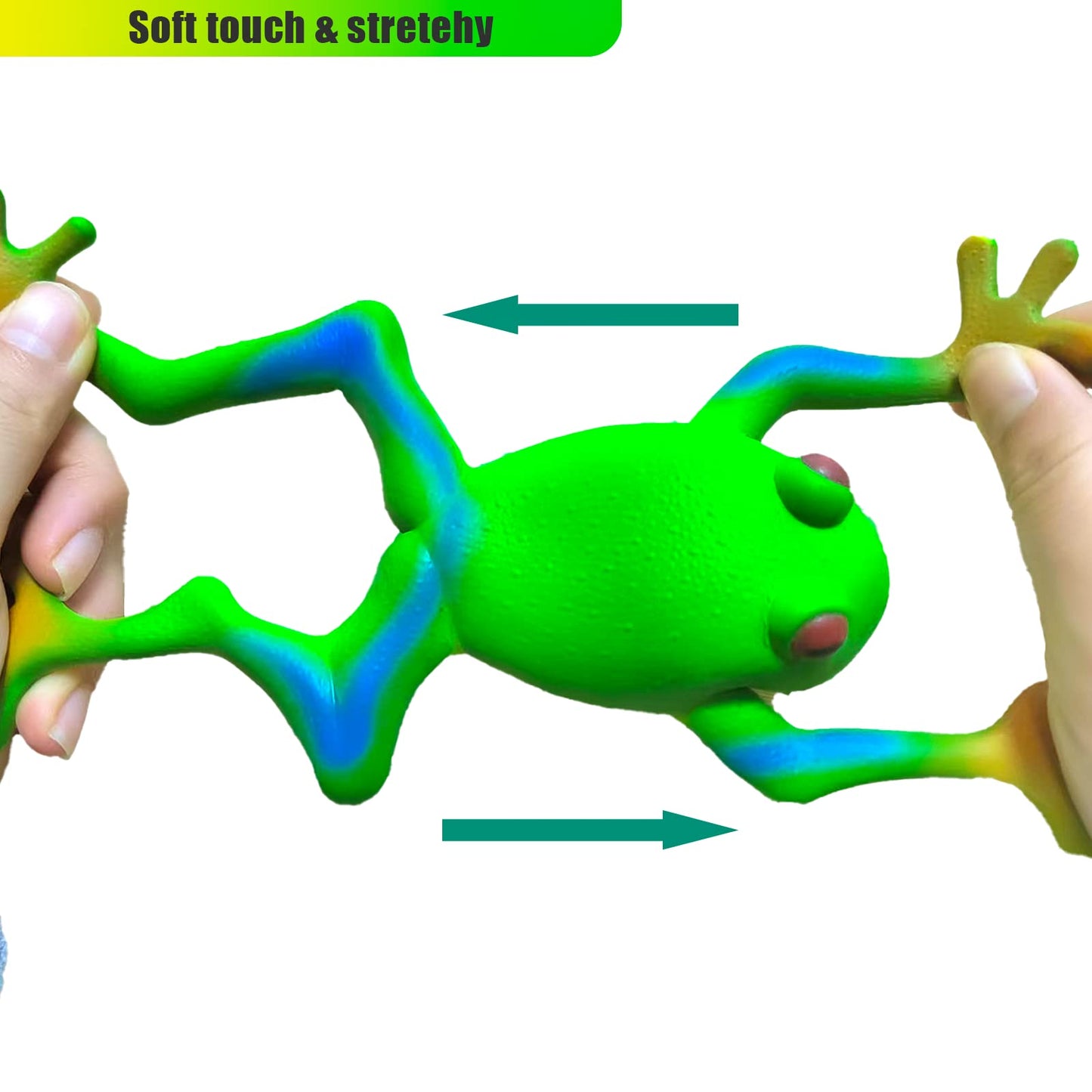 KIBBEH 2 Piece Frog Filling Set, Realistic Frog Simulation Frog Animal Model Soft Elastic Party TPR Tree Frog Sensory