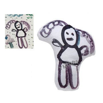 YMGifts Doll from Child's Drawing Kids Drawing Plush Custom Kids Plushie Kids Art Plush Custom Drawing Plush Kids Drawing Pillow, colorful, 8 inch