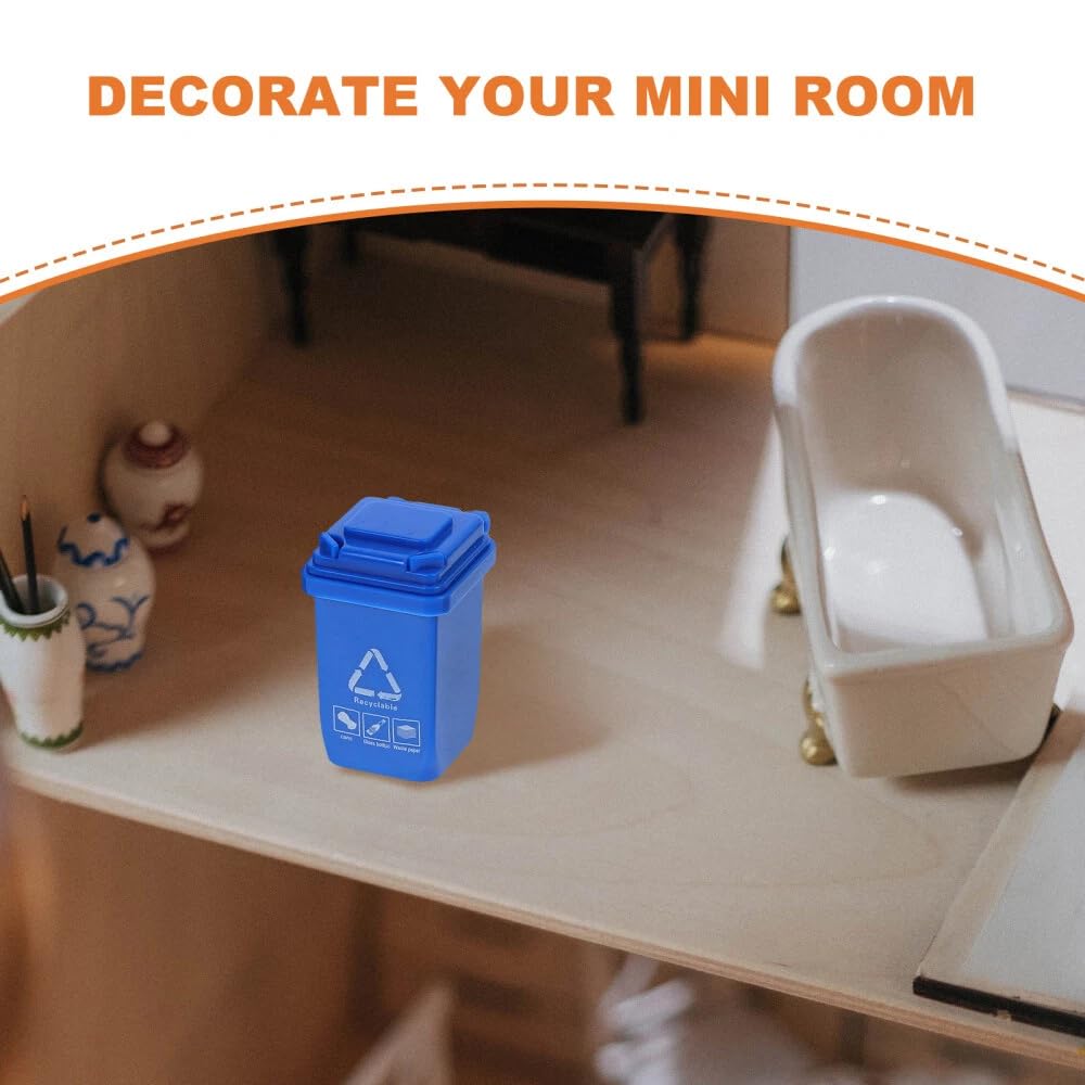 5Pcs Colourful 1: 12 Scale Life Scene Mini Trash Can Decor Waste Container Miniature Sorting Garbage Bin Model, Accessories,Microscopic Scene