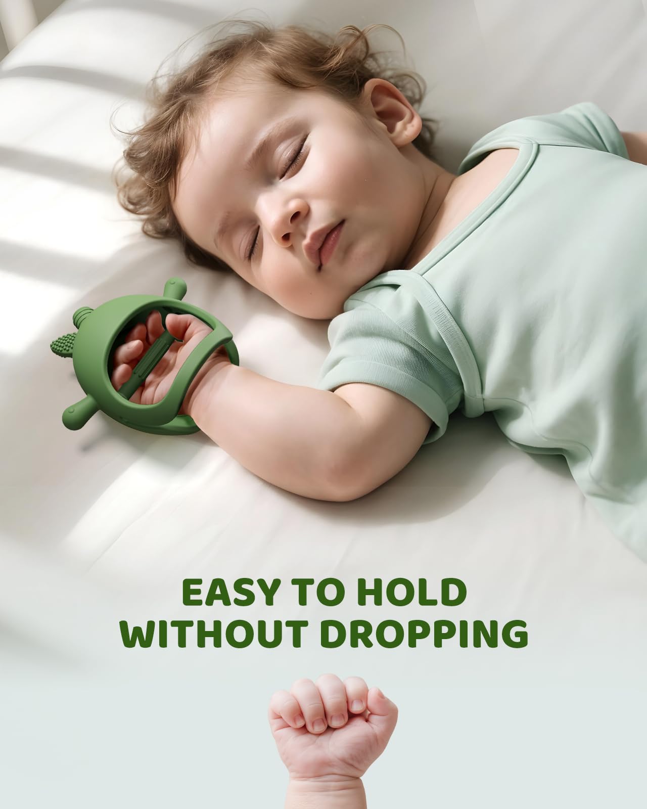 ChooKaChoo Baby Teething Toy Silicone Avocado Teething Mitten for Babies Over 3 Months Anti Dropping Wrist Hand Teethers Baby Chew Toys for Sucking