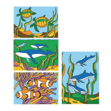 S&S Worldwide Sand Art Boards for Creating Sand Pictures, Great for Kids and All Ages, 3 Each of 4 Sea Life Designs, 5" x 7" Pack of 12. (Sand not