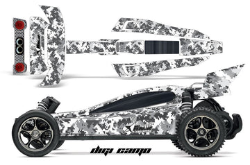 AMR Racing RC Graphics kit Sticker Decal Compatible with Traxxas Bandit VXL 1/10 #2407L - Digi Camo White