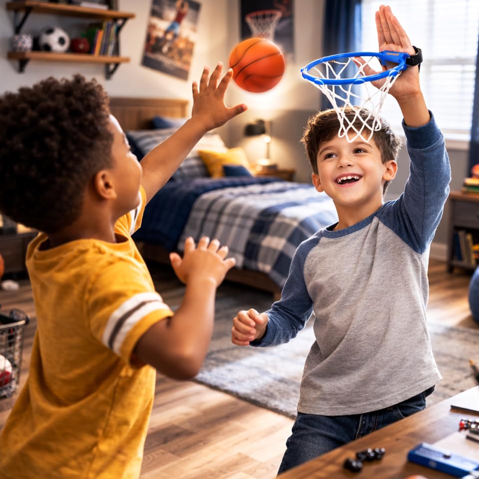HANDHOOP - Wearable Basketball Game for Kids & Adults, Portable Active Play Set, 2 Hoops + Ball, Indoor & Outdoor Toss Game, Ages 4+, Family & Party