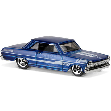 Hot Wheels, 2016 Muscle Mania, '63 Chevy II [Blue] Die-Cast Vehicle #128/250