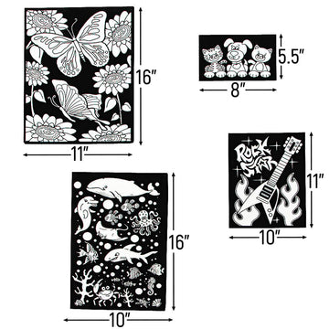 Fun Express Color Your Own Fuzzy Poster Assortment - Creative Craft Kit for Kids Ideal for Art Projects Birthday Parties Home Activities Fun