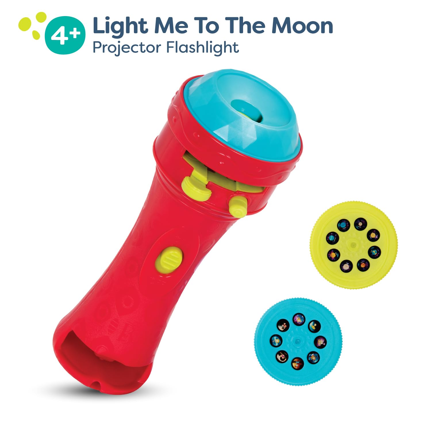 B. toys Light Me to The Moon Flashlight, 2 Image Reels, Red, 3-Piece Set