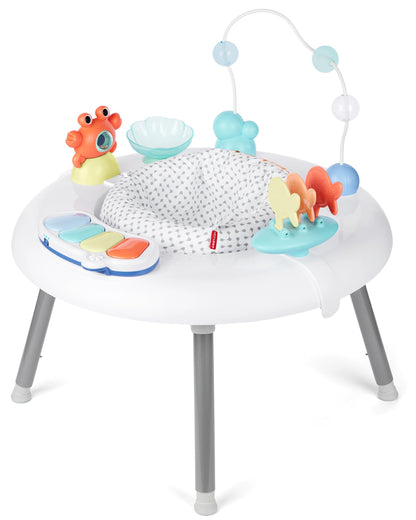 Skip Hop 2-in-1 Baby Activity Center with 20+ Developmental Activities Light-up Musical Piano for Tummy Time Play 4 Clip-on & Moveable Toys