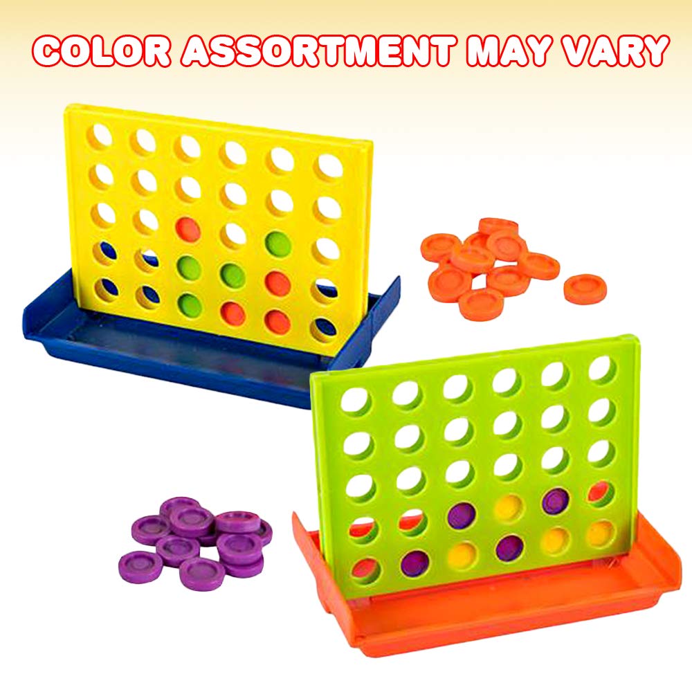 Gamie 4 in a Row Game - (Set of 4) - Line Up Four Pegs in a Row Games with Foldable Board and 30 Pieces Each, Classic Four in a Row and Family Fun