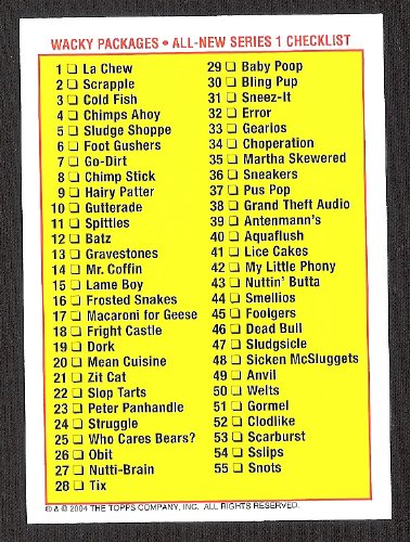 Topps Wacky Packages Series 1 Complete Set of 55 Stickers -Great Product Parodies- Designed After the Classic '70s Sets !!