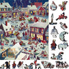 Wooden Jigs?w Puzzle for Adults - Uniquely Shaped Pieces - Made in The USA by FoxSmartBox - 263 Pieces - Christmas eve at Yapp's Crossing