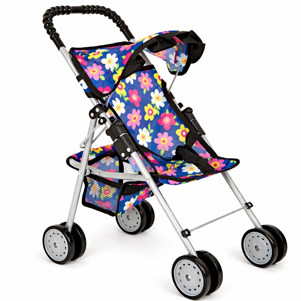 fash n kolor, My First Baby Doll Stroller with Flower Design with Basket in The Bottom- 2 Free Magic Bottles Included