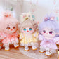 niannyyhouse 20cm Plush Doll Clothes Loose Solid Color Dress Headwear Soft Stuffed Plush Toy Dress Up Accessories (Yellow)