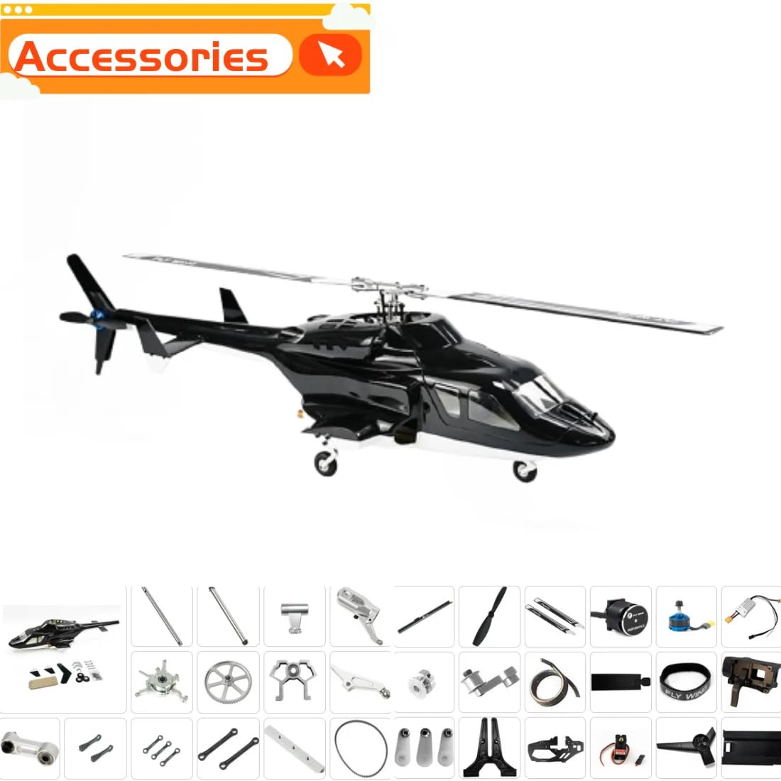 ConsoleXpress Accessories for FLYWING FW450L Air - Wolf 450-Class RC Helicopter, Replacement Parts (Rotor Linkage Rod Set)