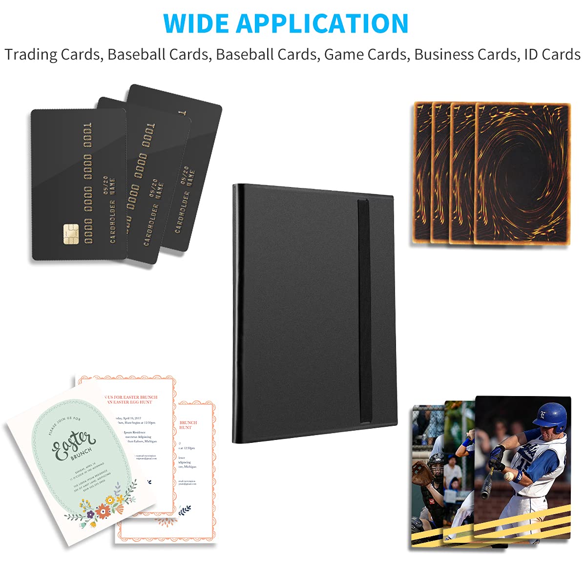 JIQEZNL Card Binder, 360 Pockets Upgraded Trading Card Binders, Cards Collection Binder 9 Pocket, Side Loading Yugioh Binder Book Holder for MTG, TCG