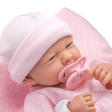La Newborn Boutique 14" Realistic Baby Doll - 9-Piece Layette Gift Set, Soft Vinyl, Posable Limbs, Lifelike Detail - Anatomically Correct Real Girl!