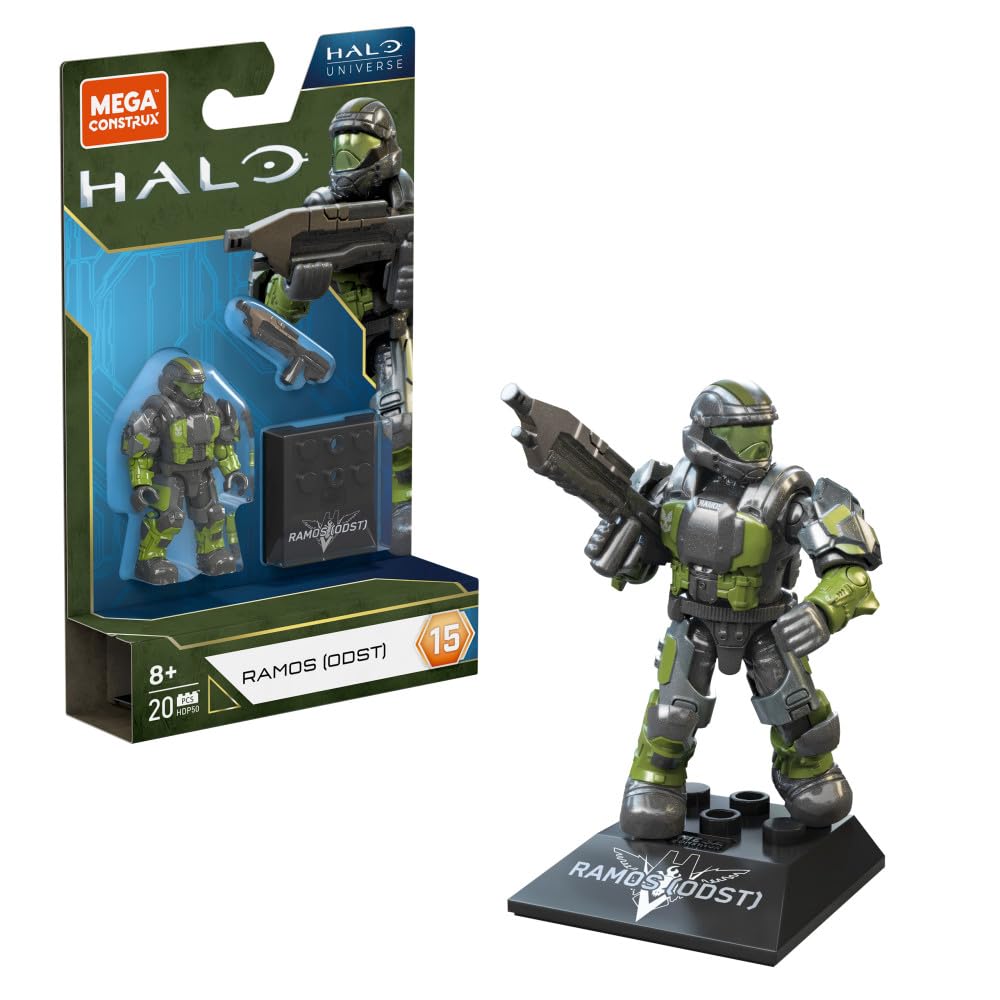 Mega Construx Halo Ramos ODST Action Figure Building Set, 3 Pieces, Ages 8+