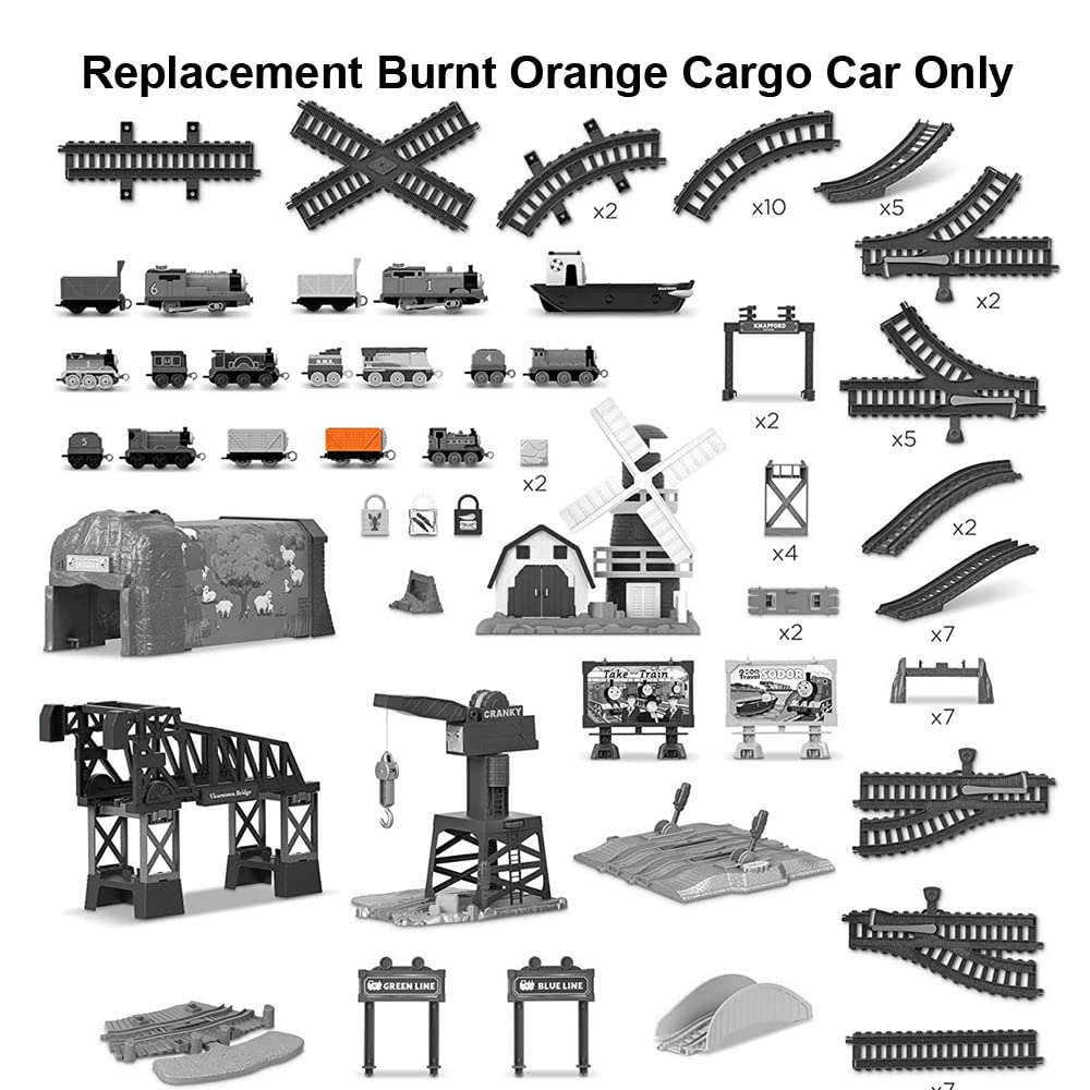 Replacement Parts for Thomas The Train - GRF01 ~ Thomas & Friends All Around Sodor Deluxe ~ Replacement Burnt Orange Cargo Car