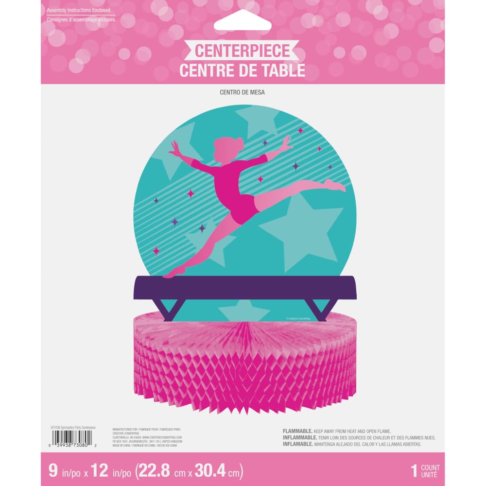 Creative Converting Gymnastics Party Centerpiece, 1 ct, Multicolor, 9" x 12"