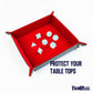 FanRoll Fold Up Velvet Dice Tray w/PU Leather Backing: Red, Role Playing Game Dice Accessories for Dungeons and Dragons