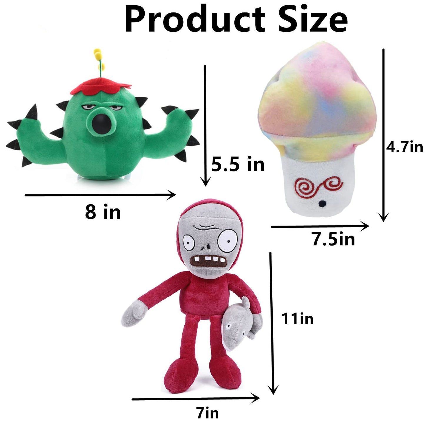 JHESAO 6 PCS PVZ Plushies Plants and Zombies Plush Random Different Types Toys Normal Zombies PVZ Plush 1 2 Stuffed Soft Doll New