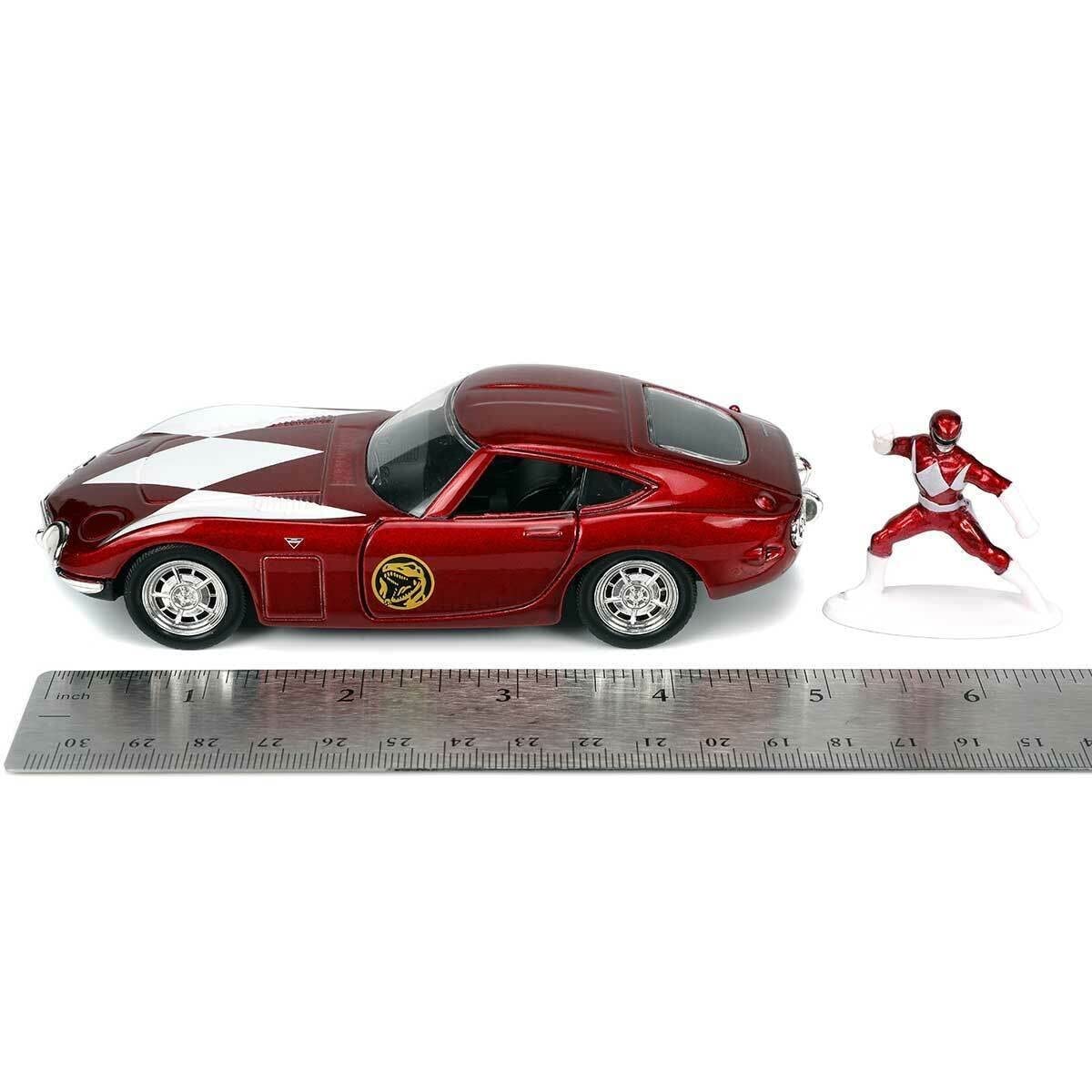 Jada Toys Power Rangers 1:32 1967 Toyota 2000 GT Die-cast Car & 1.65" Red Ranger Die-cast Figure, Toys for K Ages 8+
