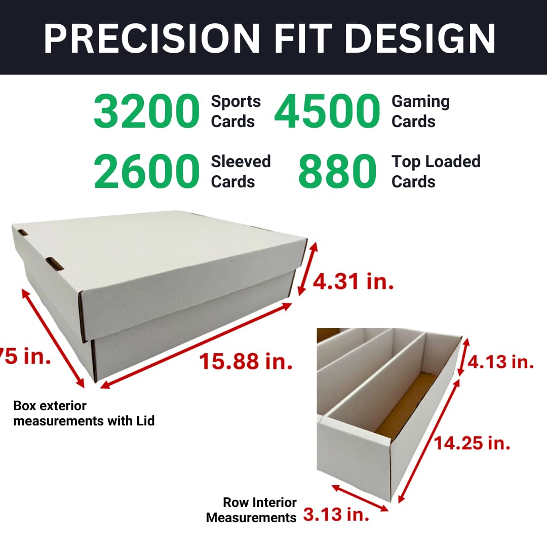 Attic Millionaire (2 Pack 3200 Count Trading Card Storage Boxes - Fits Top Loaders - Made in USA - Responsibly-Sourced - Acid Free - Sports Cards