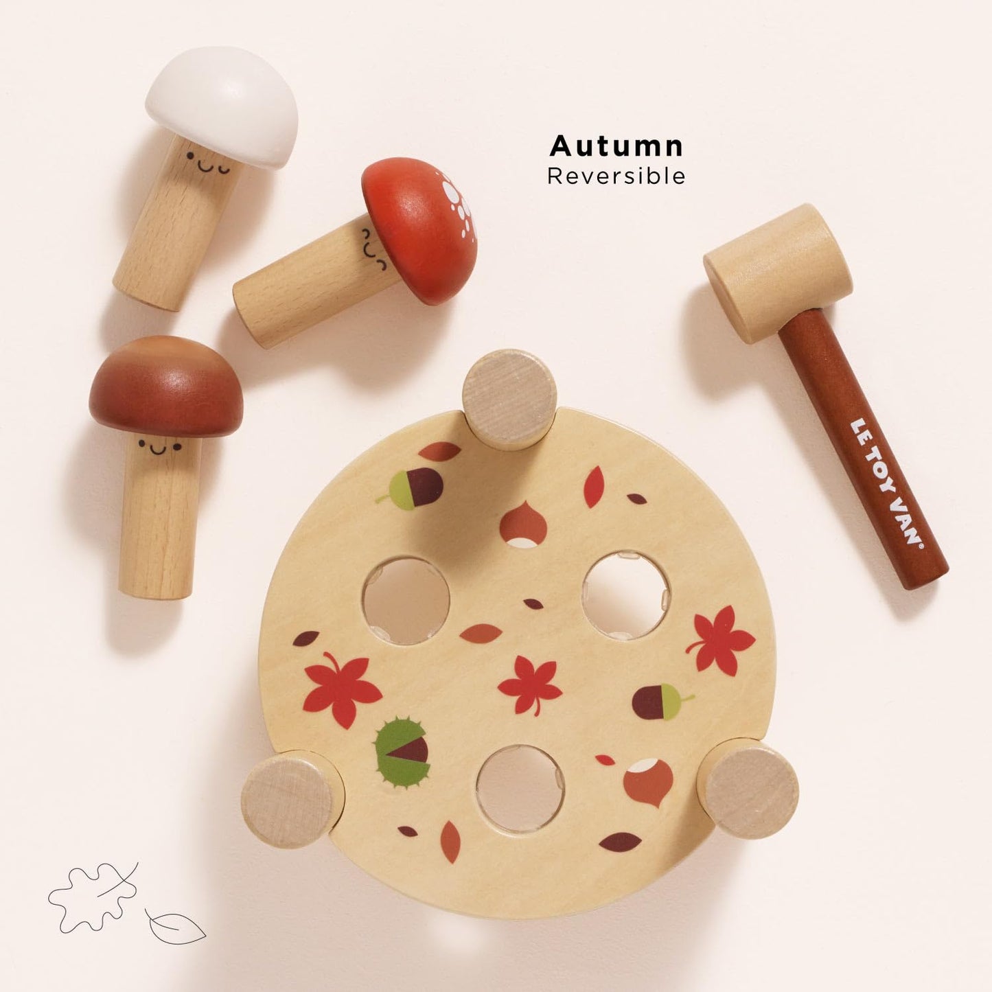 Le Toy Van - Petilou Wooden Educational Mr Mushroom Hammer Game Play Set | Suitable for Toddlers - Boys Or Girls 18 Months +