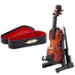 Mini Violin, Wooden Miniature Violin Model with Bow Stand Case Dollhouse Accessories for Home Office Decor Birthday Christmas Gift