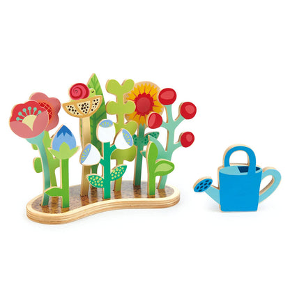 Tender Leaf Toys - Flower Bed - Indoor Garden Pretend Play Wooden Toy with Flowers and Foliage - Educational, Creative and Basic Life Learning Skills