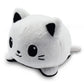 TeeTurtle - The Original Reversible Cat Plushie - White + Skeleton - Glows in the Dark! - Cute Sensory Fidget Stuffed Animals That Show Your Mood