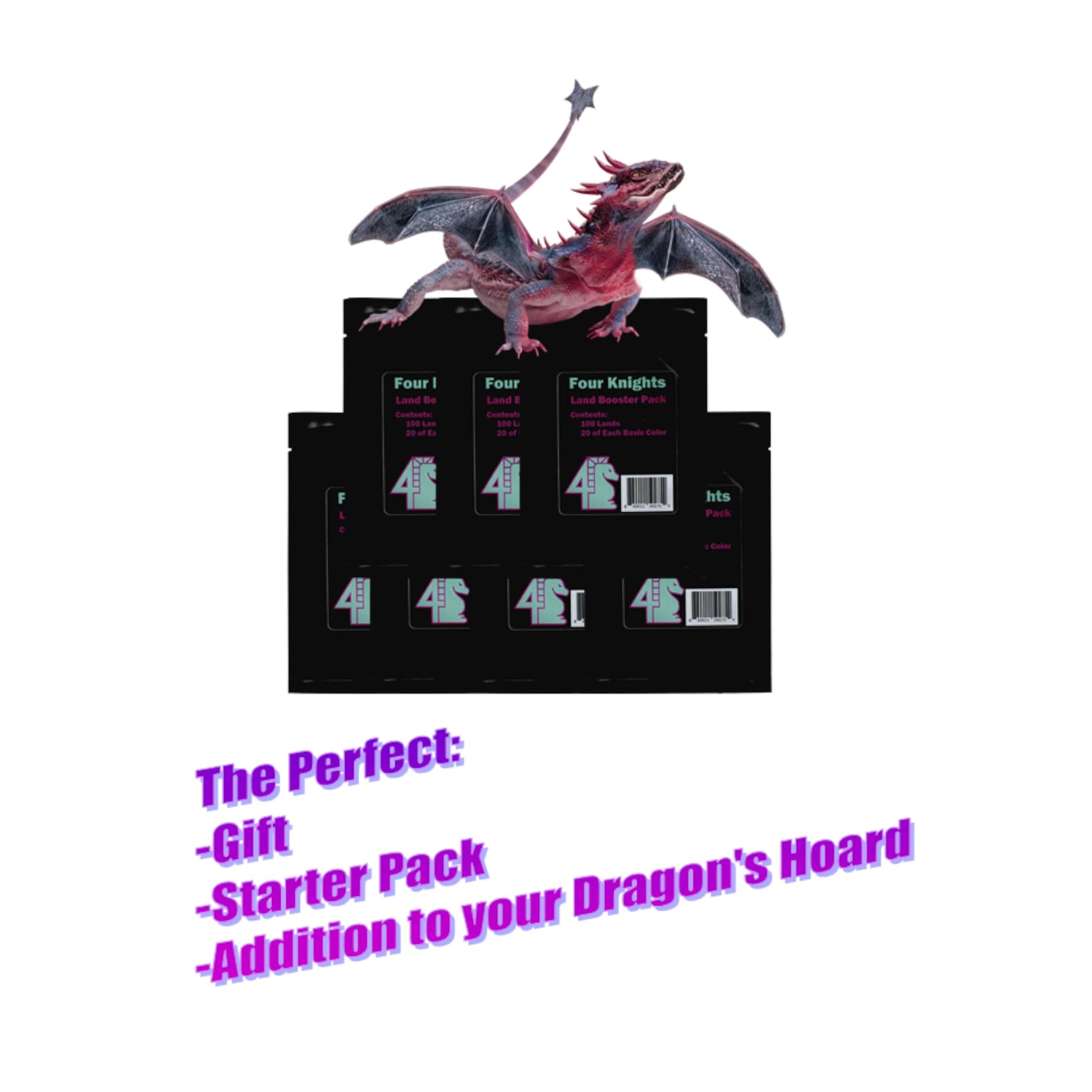 Four Knights: MTG TCG Basic Land Booster Pack 100 Cards 20 of Each Color Compatible with Magic