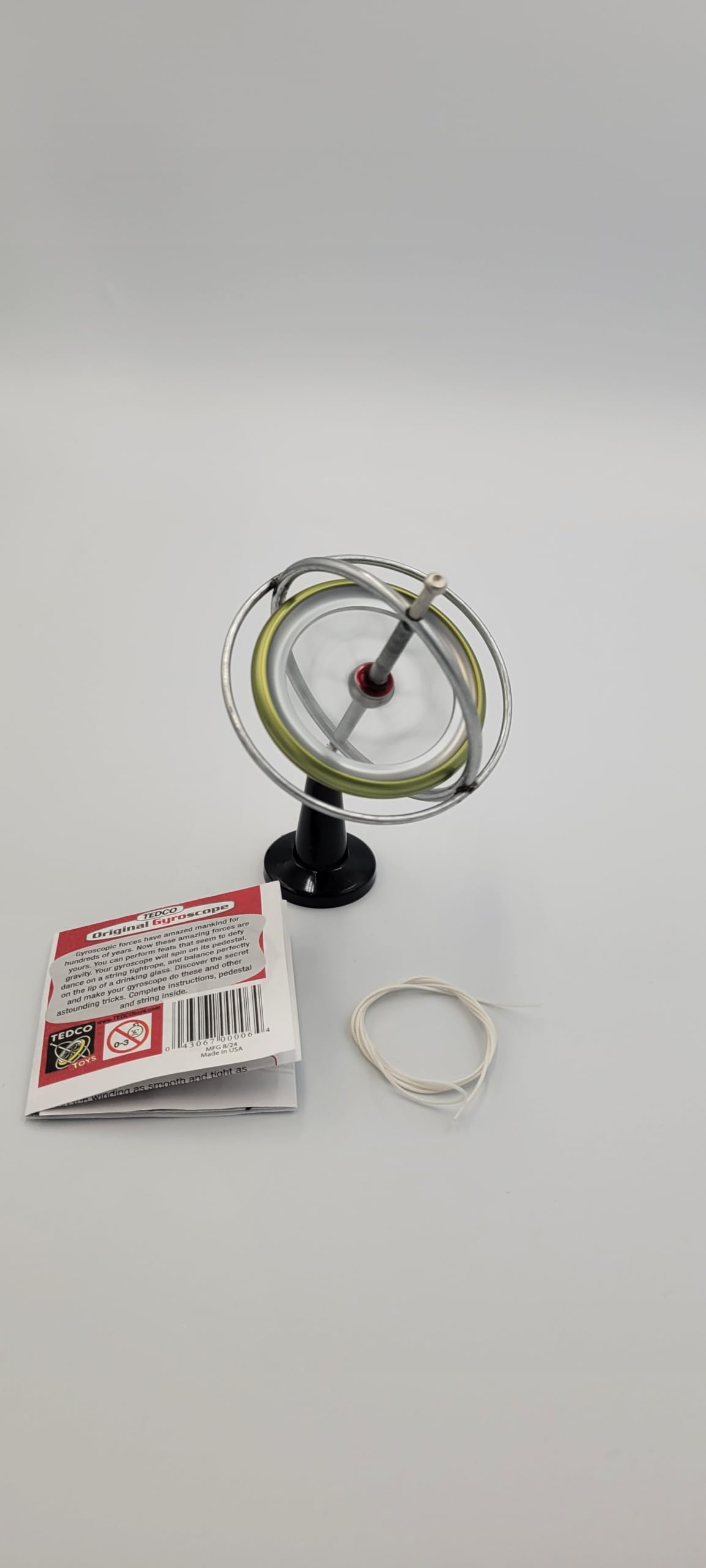 TEDCO Classic Gyroscope - Nostalgic Carton Edition - Timeless STEM Toy Since 1917 - Teaches Motion, Balance & Inertia - Made in USA