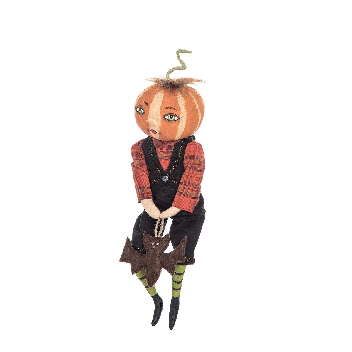 Gathered Traditions Nevin Pumpkin Head 13" Doll Joe Spencer Halloween