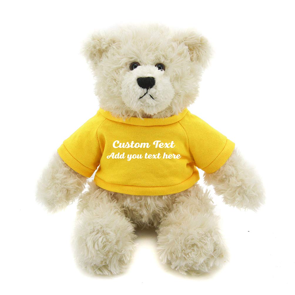 Plushland Cream Brandon Teddy Bear 12 Inch,Stuffed Animal Personalized Gift-for Mother’s Day,Valentine,Graduation,Birthday