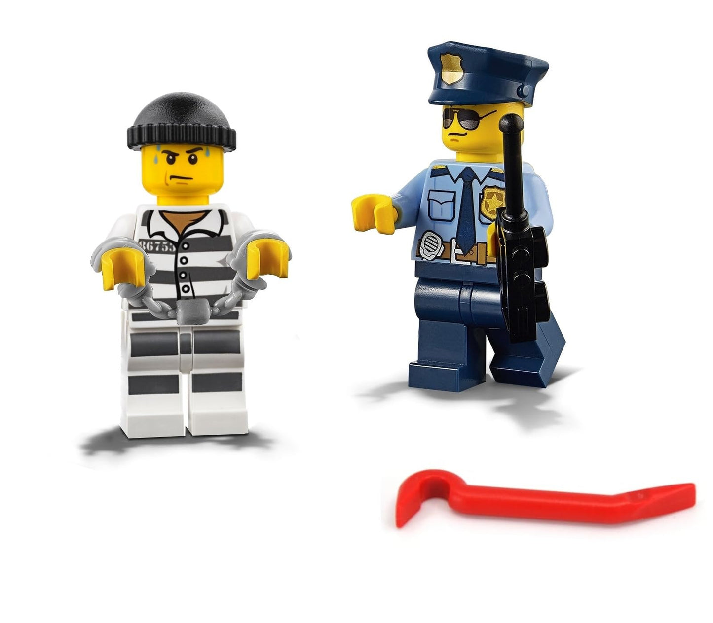 LEGO City Minifigure Combo - Jail Prisoner & Police Officer with Accessories