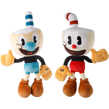 15-Inch Cuphead & Mugman Bundle - Plush Toy - Soft and Huggable Stuffed Doll of The Popular Video Game Character for Kids and Fans of All Ages