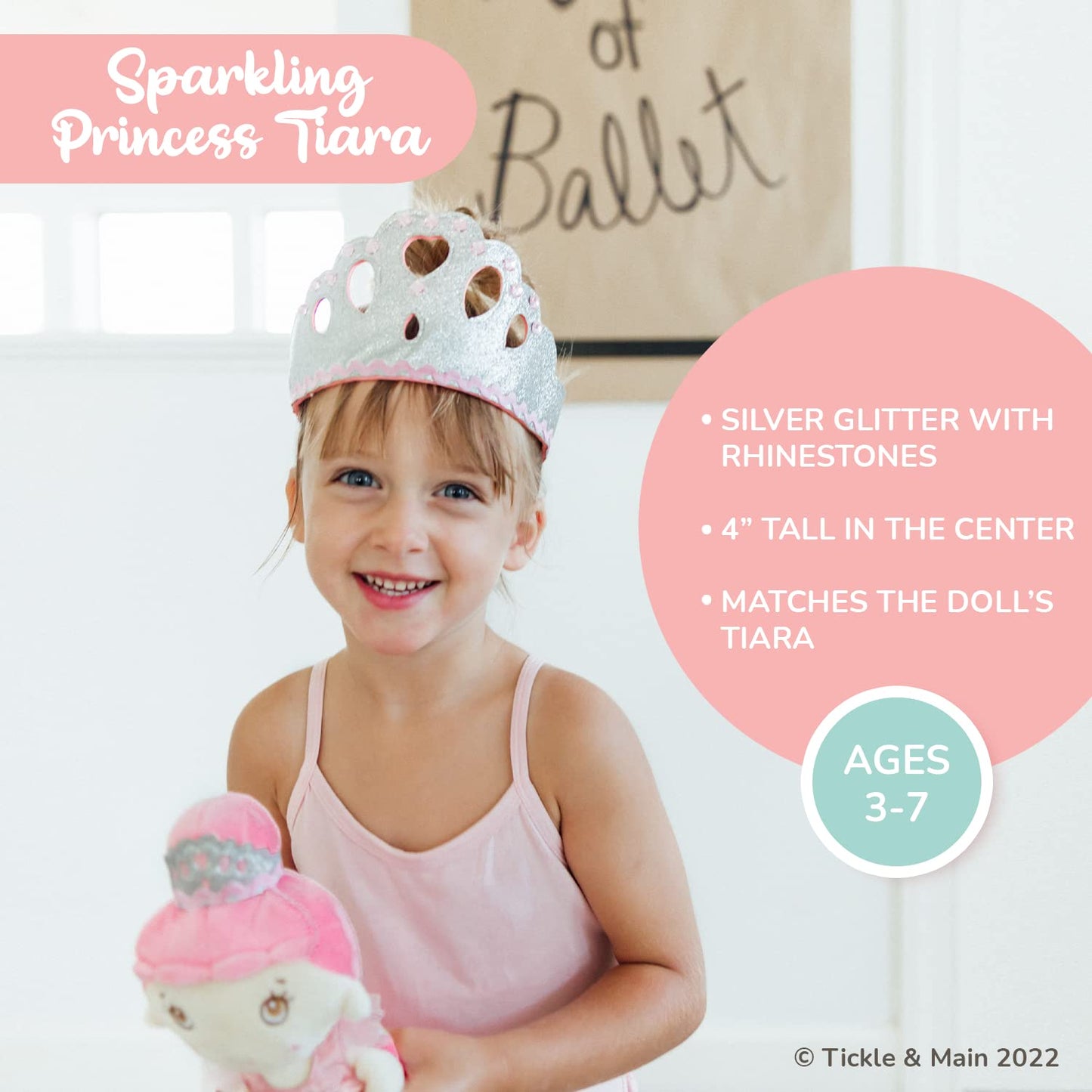 Tickle & Main Ballerina Princess Gift Set, Ballerina Doll, Dance Recital Gifts for Girls - First Dance Recital Dancer Doll