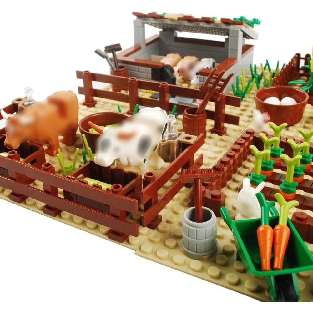 BAENRCY Farm Field Set Building Blocks Plant Animal Crops Building Bricks Kit DIY Building Set Compatible All Major Brands (Animal)