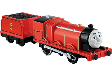 Thomas & Friends Motorized Toy Train James Battery-Powered Engine with Coal Car for Preschool Pretend Play Kids Ages 3+ Years