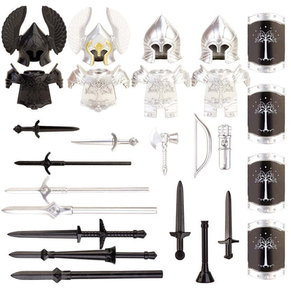 TopBrixx Custom Minifigures Weapon Set, 25 Pcs Custom Weapon Set for Soldier, Figure Weapon Compatible with Lego