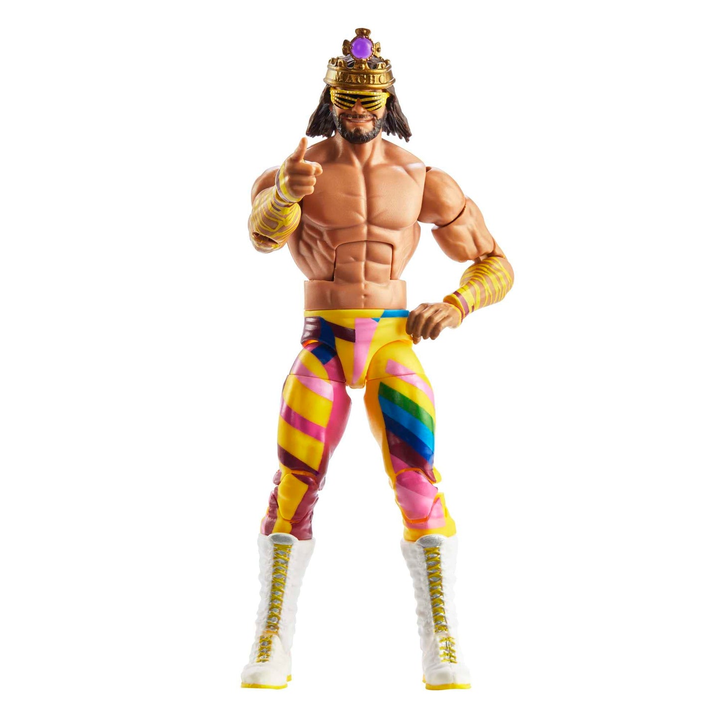 Mattel WWE "Macho King" Randy Savage WrestleMania Elite Collection Action Figure Accessory & "Mean" Gene Okerlund Build-A-Figure Parts, 6-inch