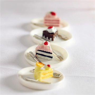 Miniature Cake and Utensil Set, Mini Cake, Dollhouse Cake Decoration Prop, for Dollhouse Miniature, Craft Supplies (Pink)
